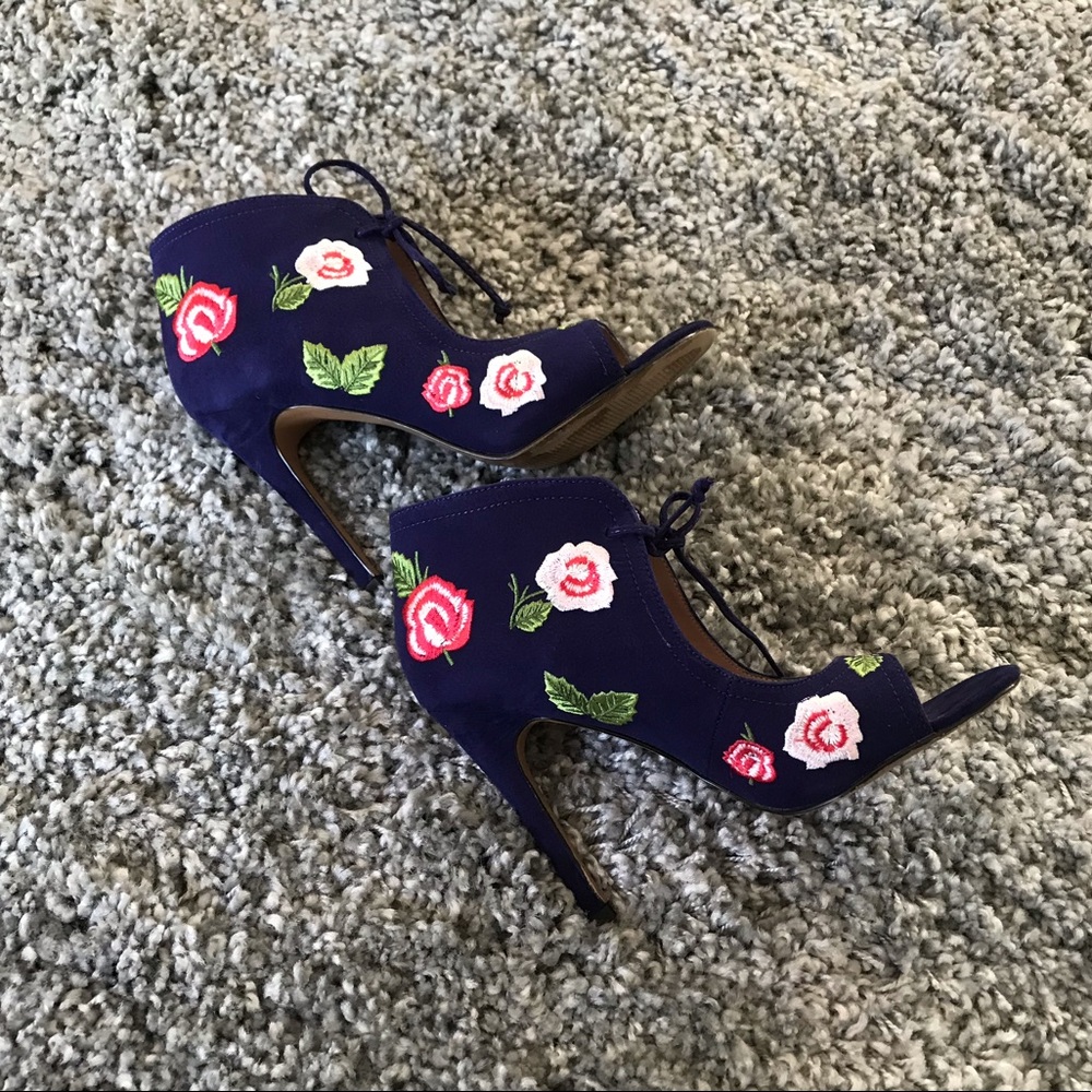 Betsy Johnson Embroidered Stilettos